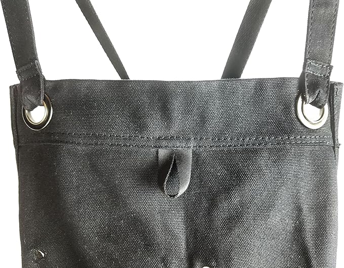 Hudson Durable Goods Heavy Duty Waxed Canvas Apron for Men and Women, Adjustable Crossback Work Apron with Tool Pockets, Water-Resistant - Fits up to XXL, Black