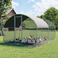 Large Metal Chicken Coop, Walk-in Poultry Cage Galvanized Hen Playpen House Dome Shaped Coop with Waterproof and Anti-Ultraviolet Cover and Lockable Door for Outdoor, Backyard Farm (12.5’ L x 9.2’ W)